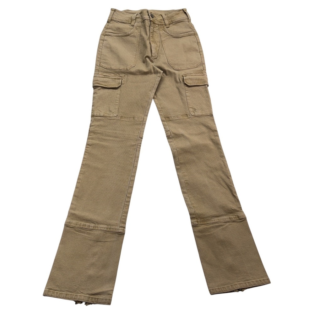 PILCRO Women's Cargo‎ Pants Brown Houndstooth Straight Leg Size 26